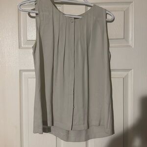 Tan button up sleeveless J.Crew top
